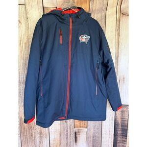Fanatics NHL Blue Jackets Hooded Coat Navy Winter Hockey Insulated Winter  XL